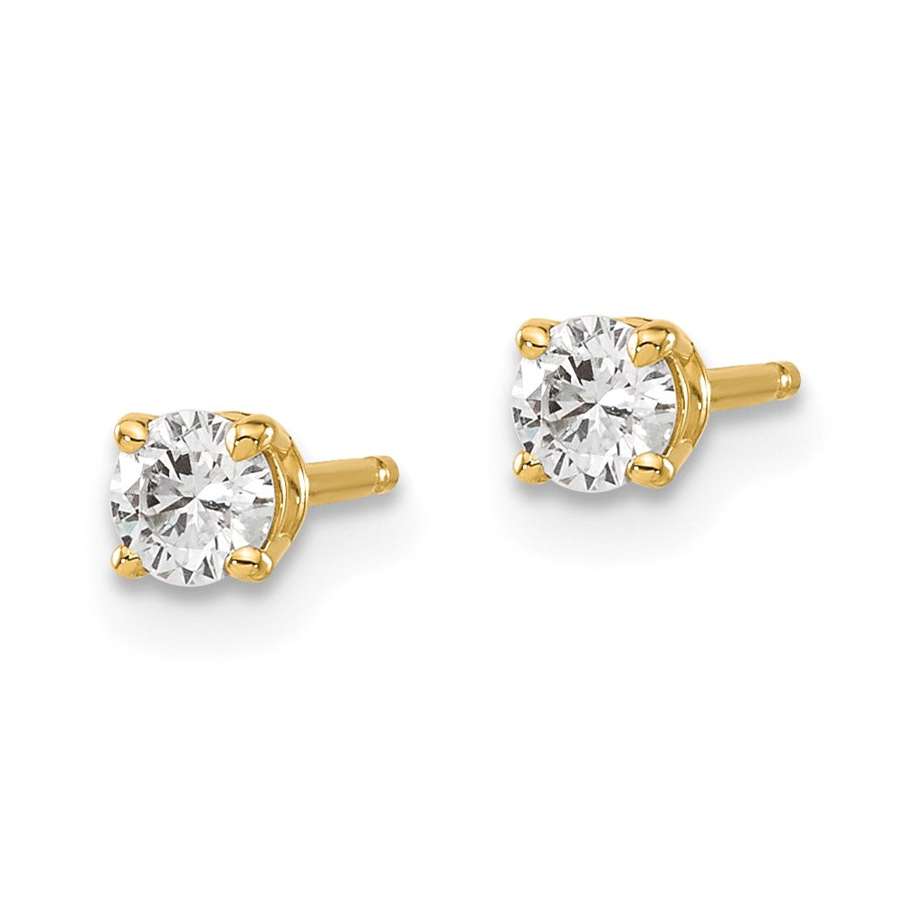 14y .25ct. I1 J-K Diamond Stud Push-on Post Earrings