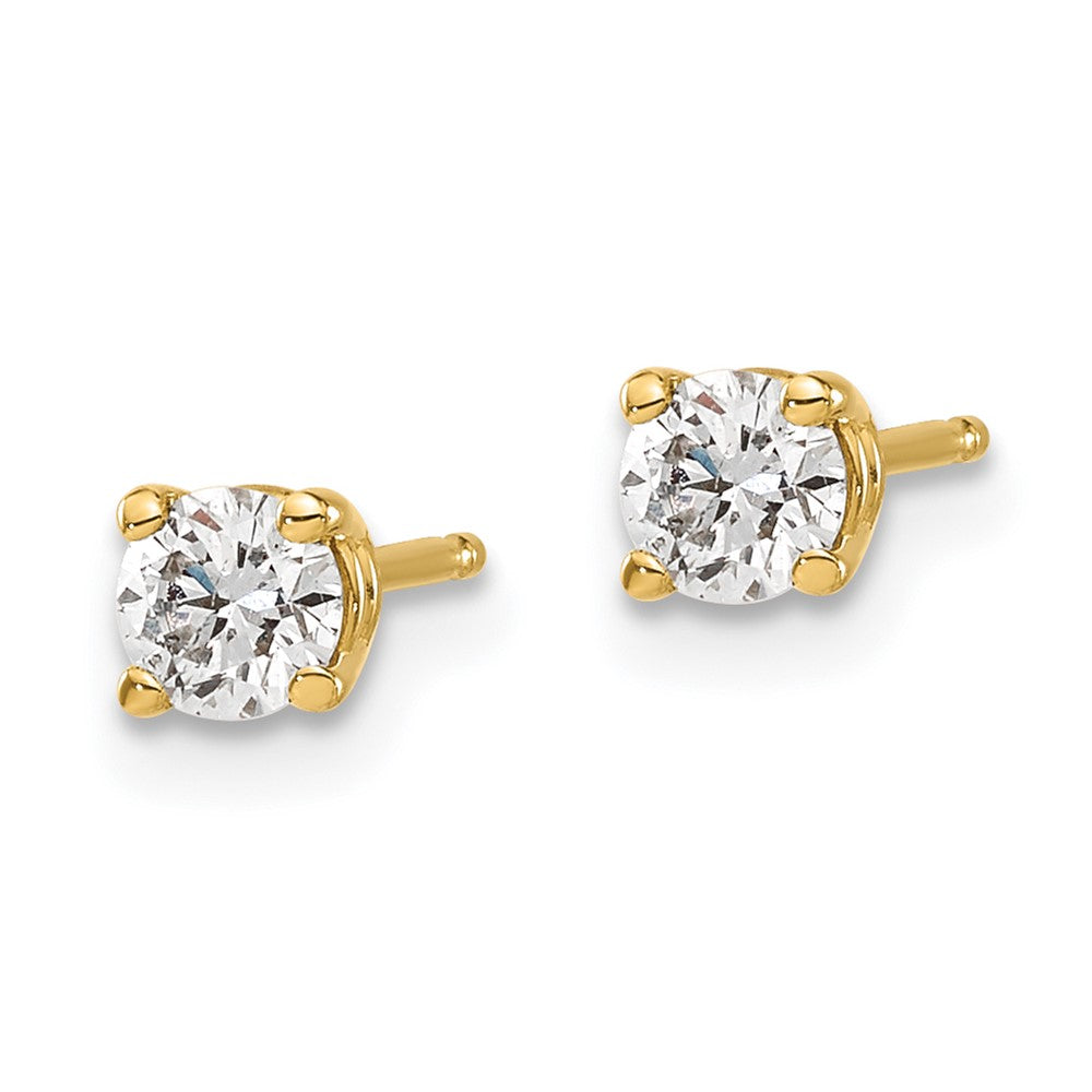 14y .40ct. I1 J-K Diamond Stud Push-on Post Earrings