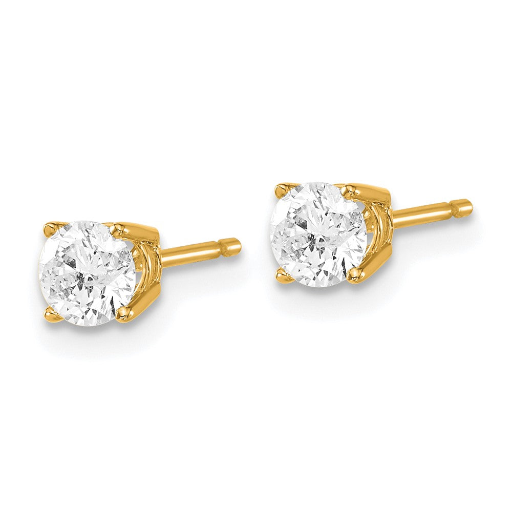 14y .70ct. I1 J-K Diamond Stud Push-on Post Earrings