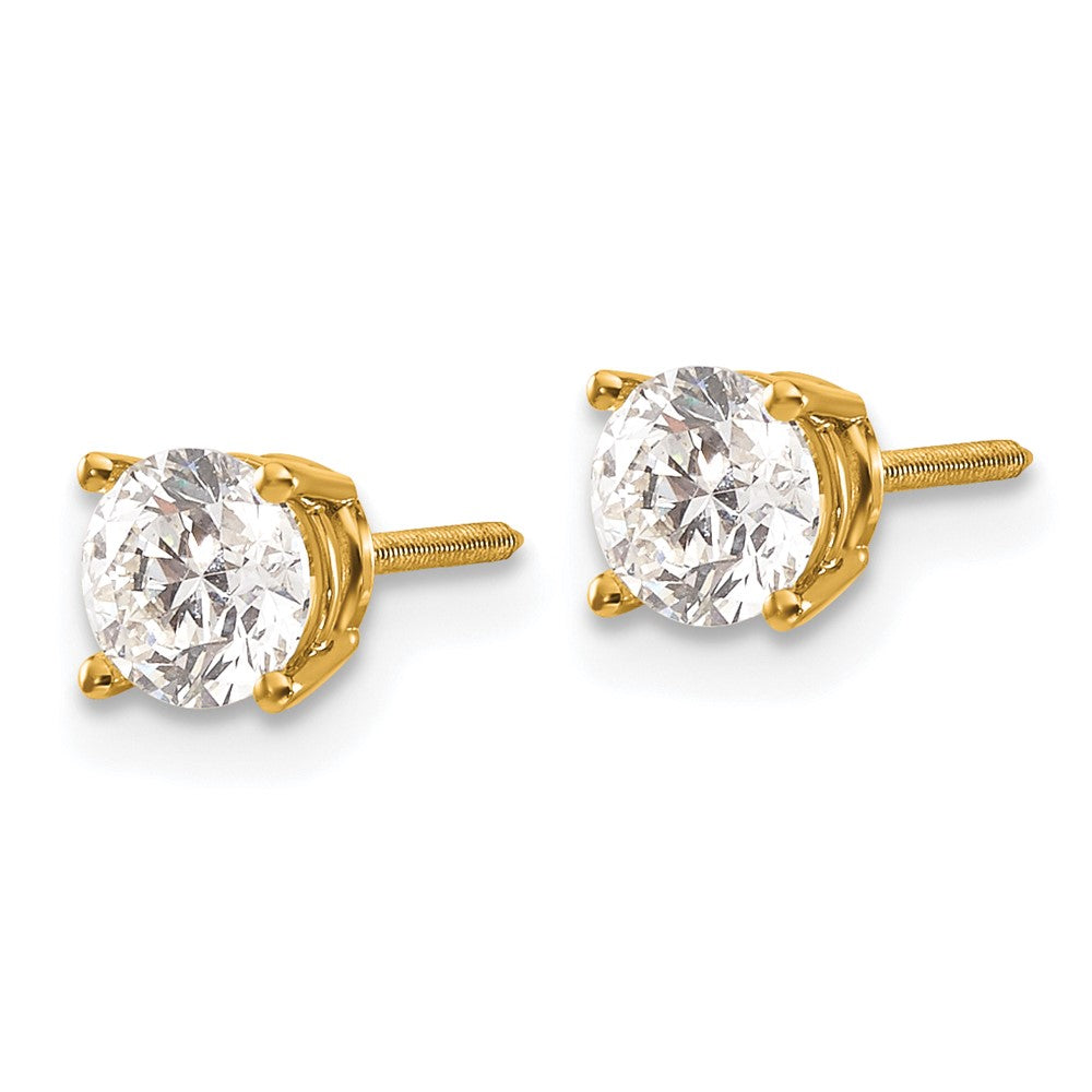 14ky 1.00ct. VS2/SI1 G-I Diamond Stud Thread on/off Post Earrings