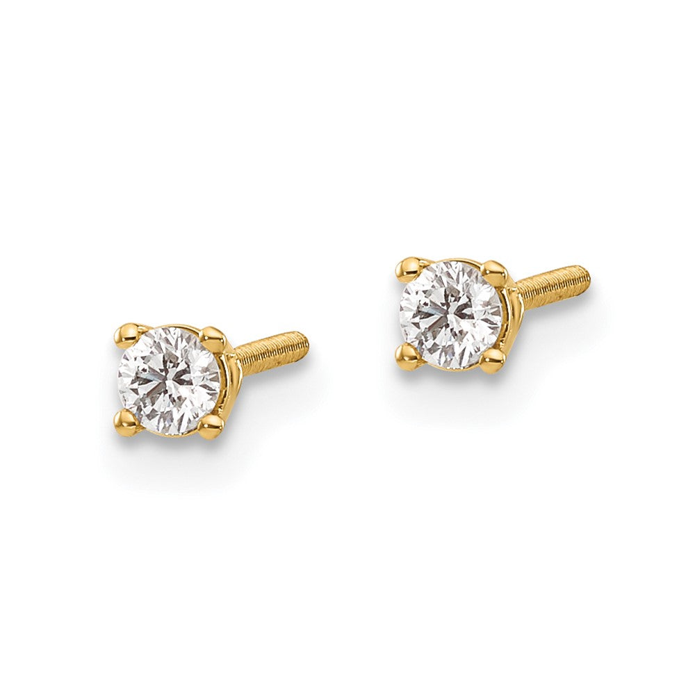 14ky .15ct. SI3 G-I Diamond Stud Thread on/off Post Earrings