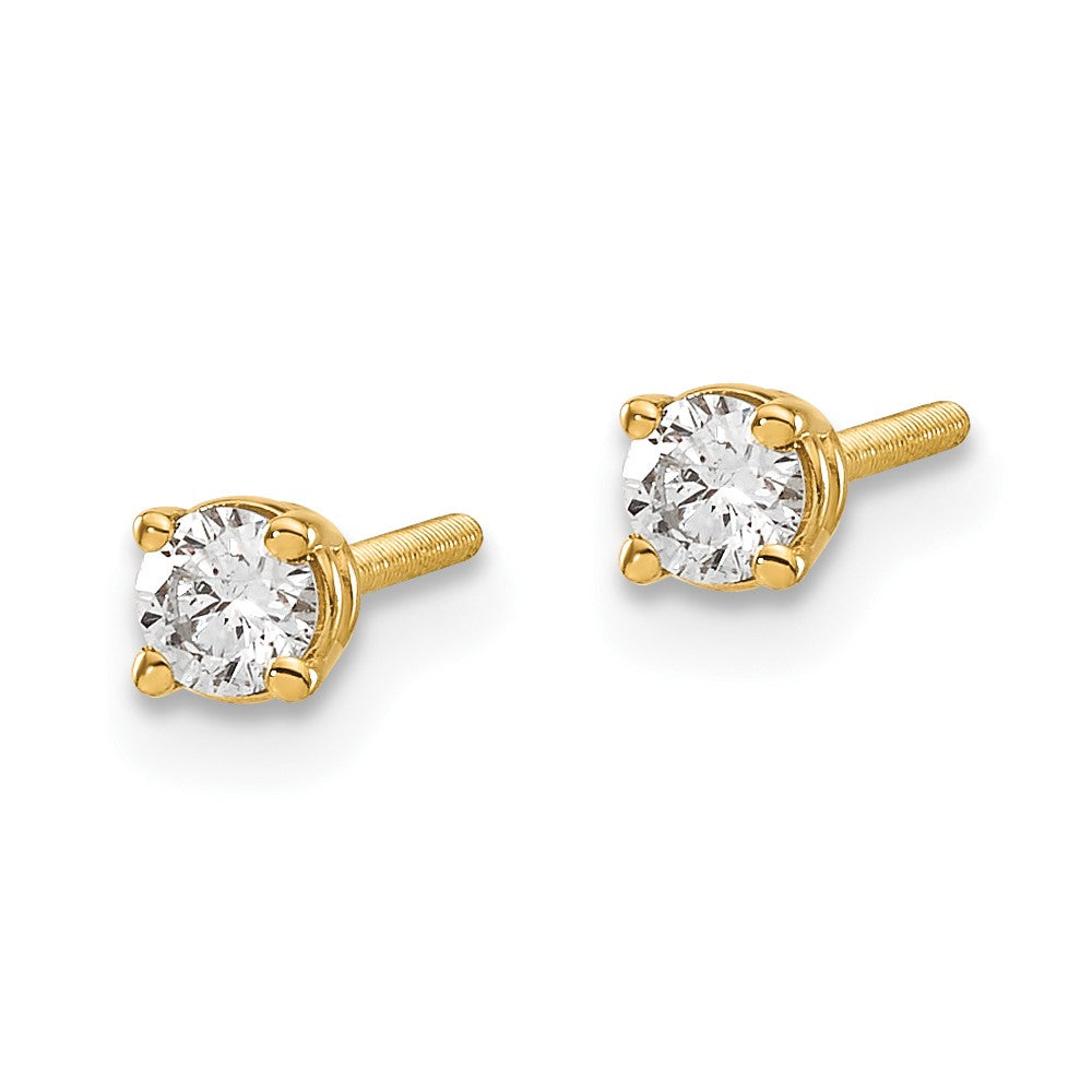 14ky .20ct. VS2/SI1 G-I Diamond Stud Thread on/off Post Earrings