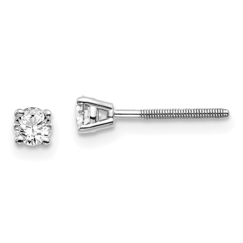 14kw .25ct SI3 G-I Diamond Stud Thread on/off Post Earrings