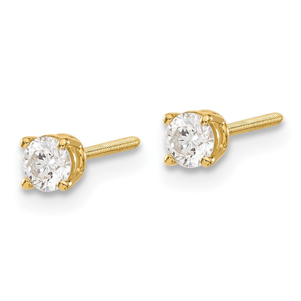 14ky .30ct. SI3 G-I Diamond Stud Thread on/off Post Earrings