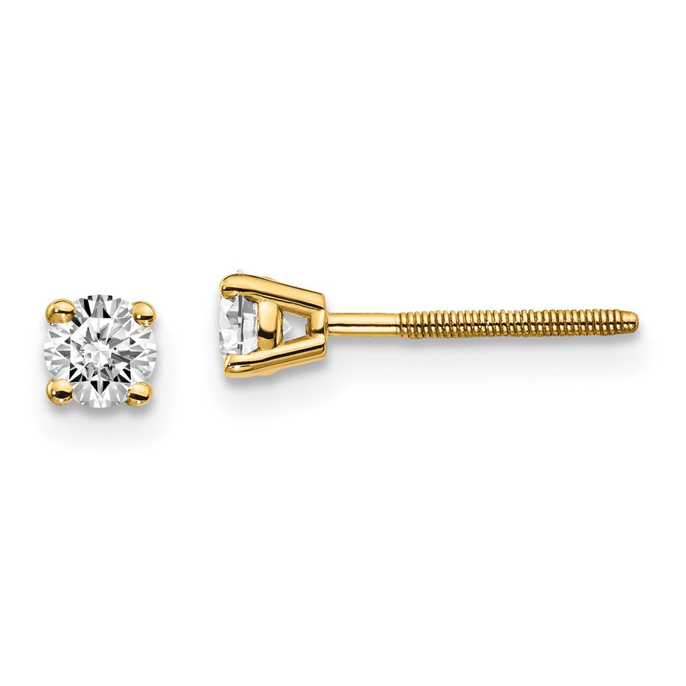 14ky .30ct. SI3 G-I Diamond Stud Thread on/off Post Earrings