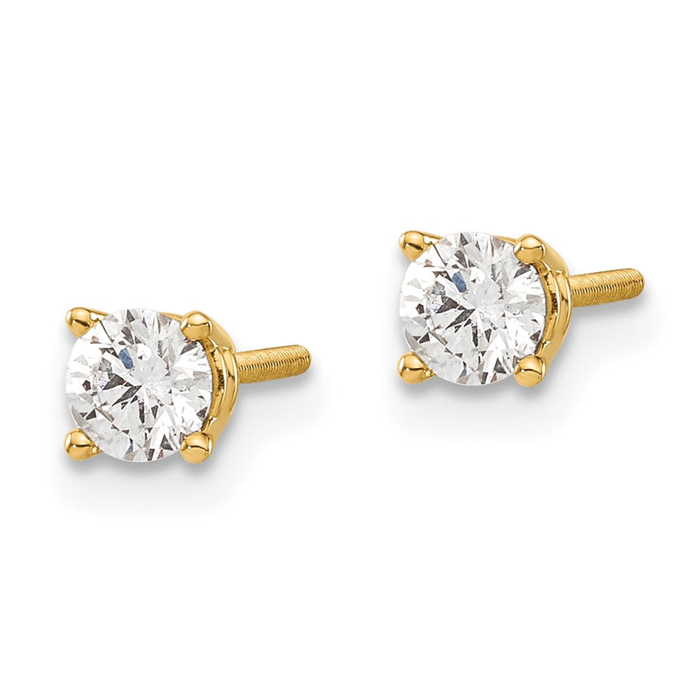 14ky .40ct. SI3 G-I Diamond Stud Thread on/off Post Earrings