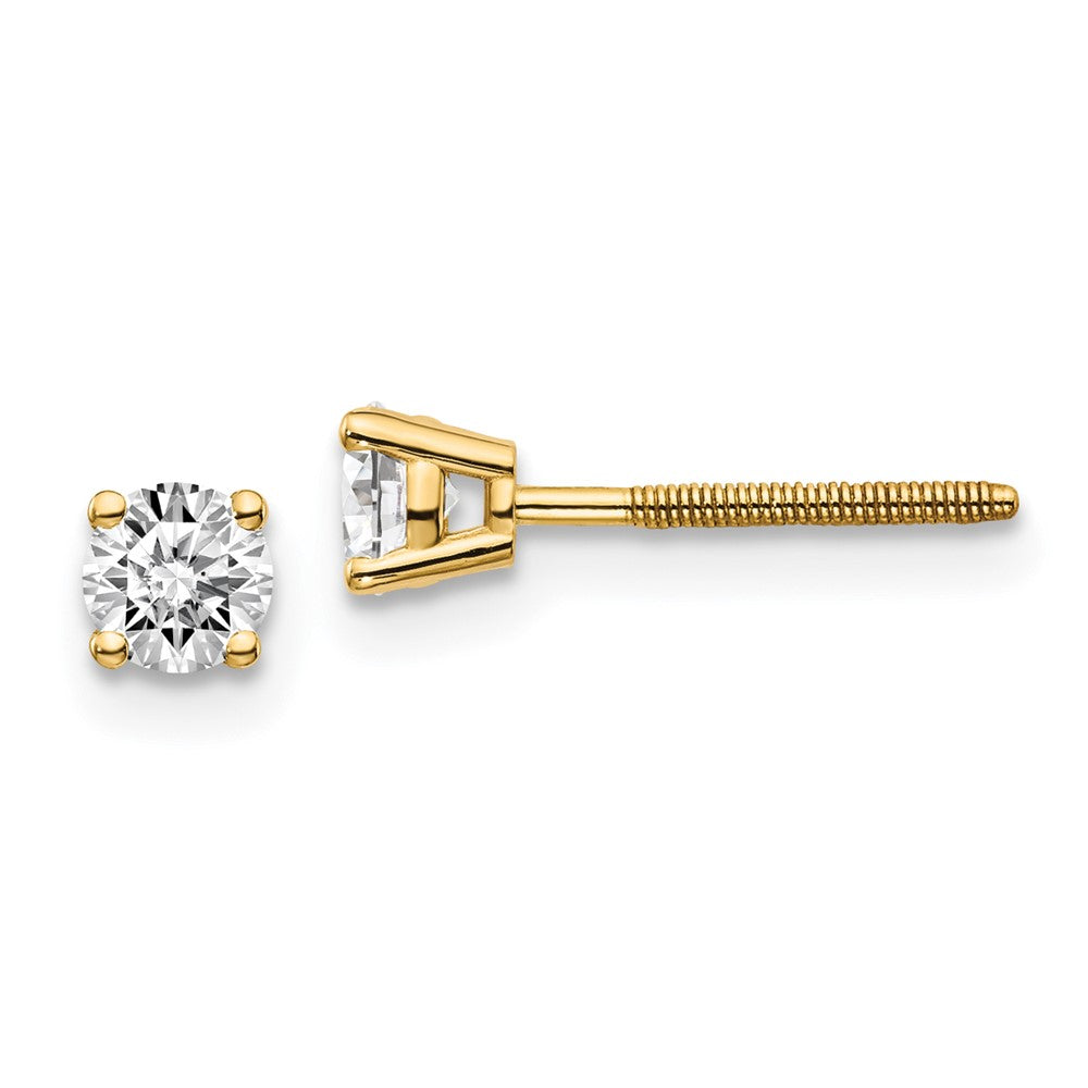 14ky .40ct. SI3 G-I Diamond Stud Thread on/off Post Earrings