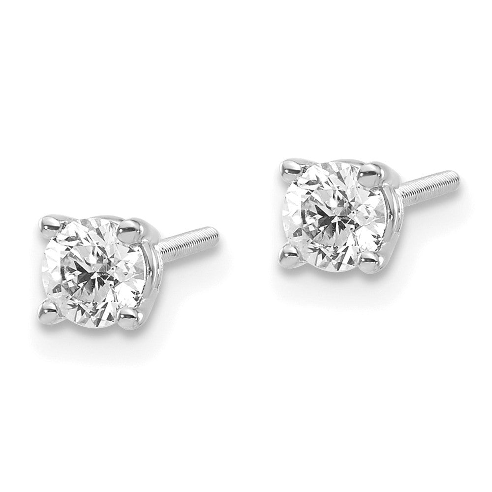 14kw .50ct SI3 G-I Diamond Stud Thread on/off Post Earrings