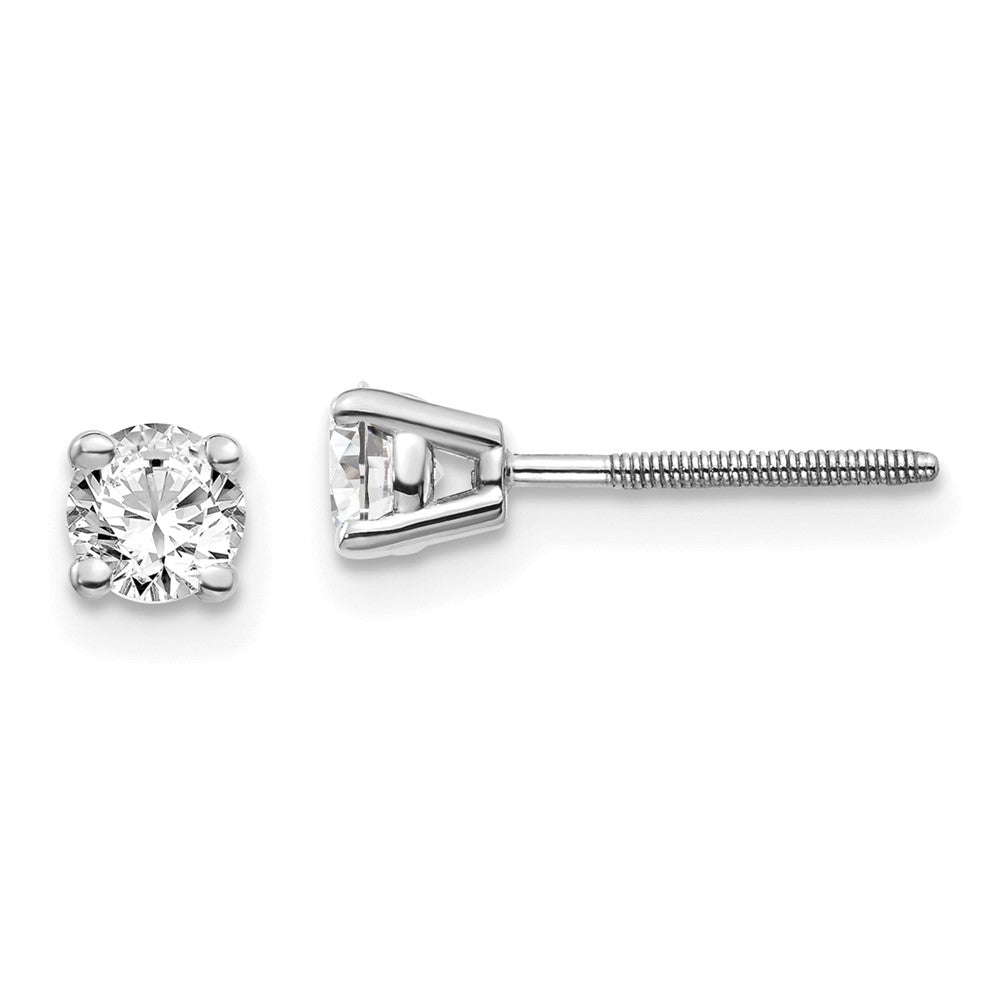 14kw .50ct SI3 G-I Diamond Stud Thread on/off Post Earrings