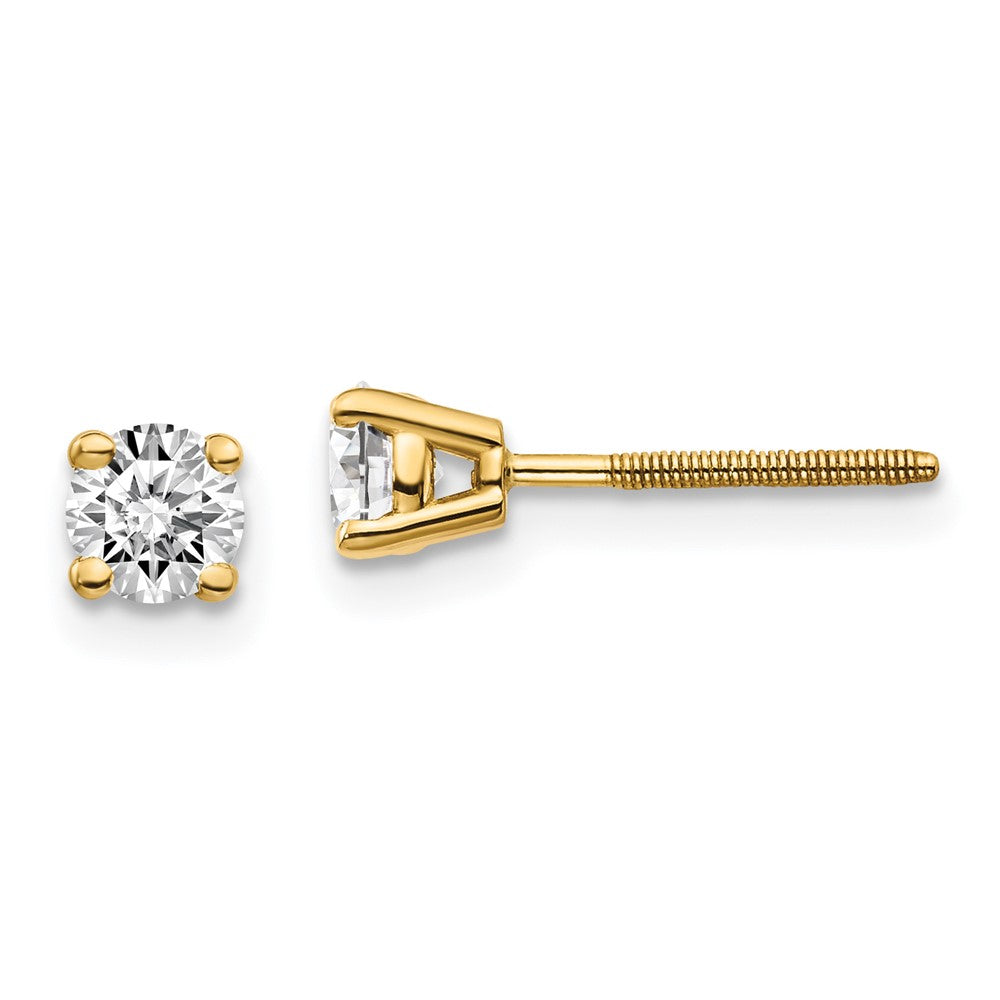 14ky .50ct. VS2/SI1 G-I Diamond Stud Thread on/off Post Earrings