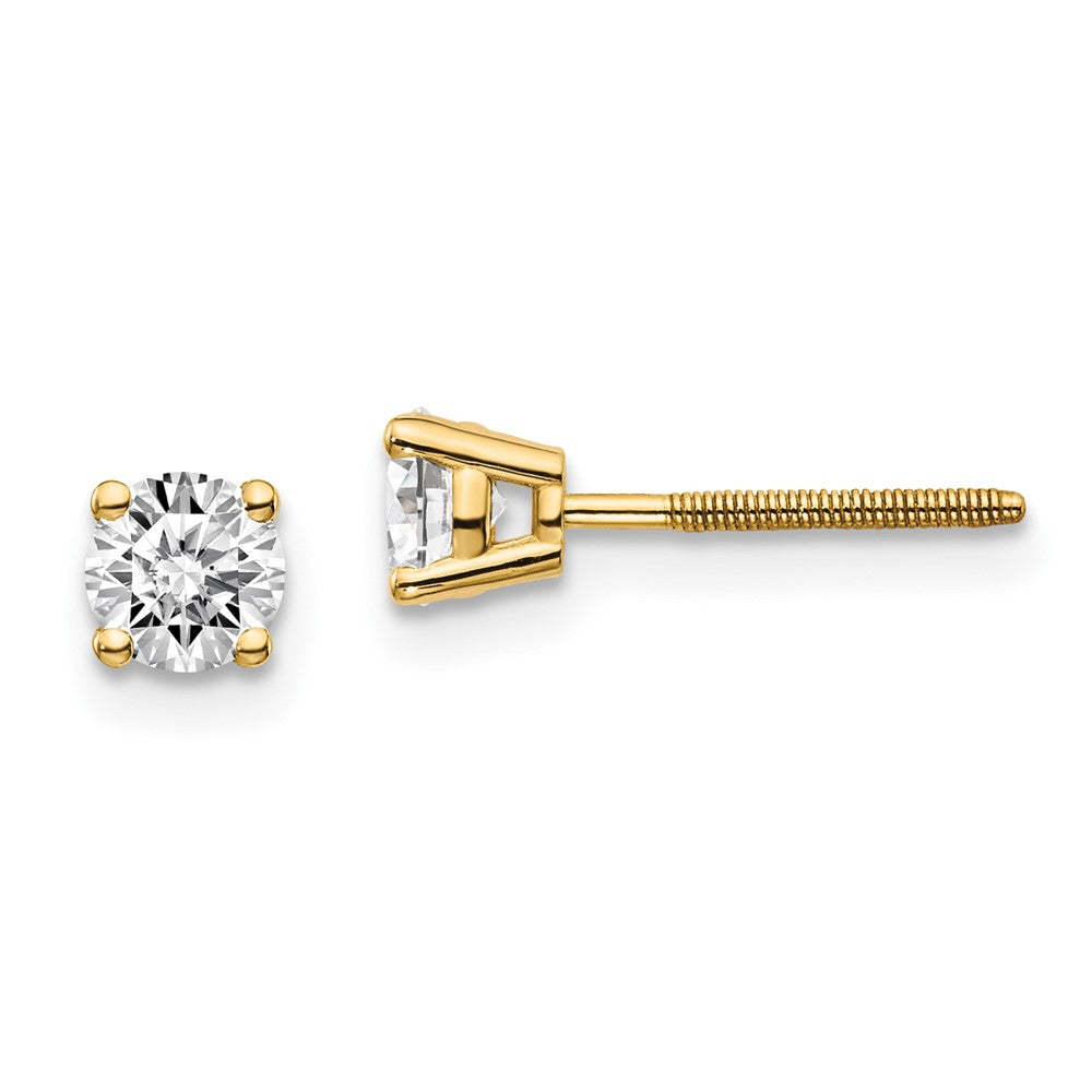 14ky .60ct. SI3 G-I Diamond Stud Thread on/off Post Earrings