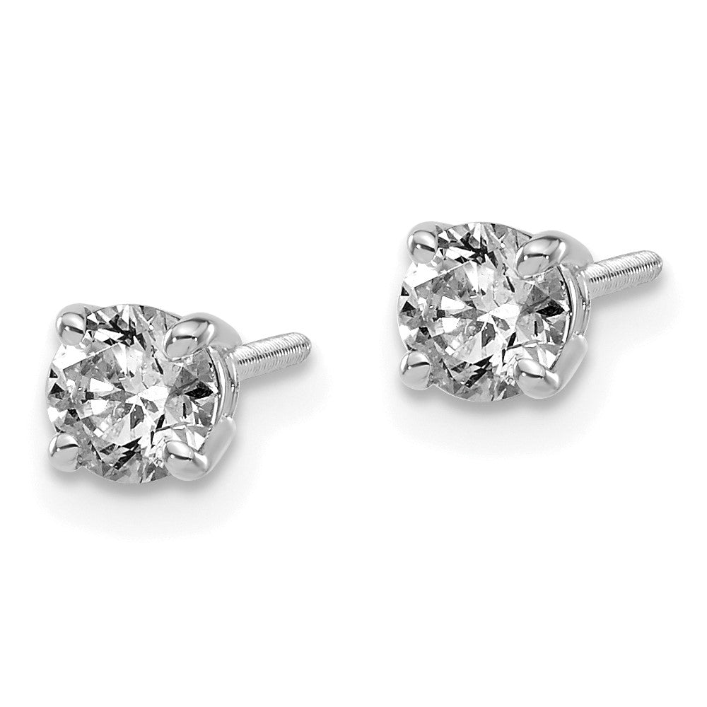 14kw .60ct SI3 G-I Diamond Stud Thread on/off Post Earrings