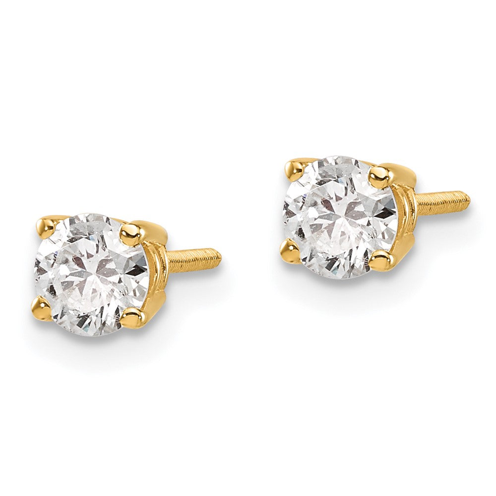 14ky .70ct. VS2/SI1 G-I Diamond Stud Thread on/off Post Earrings