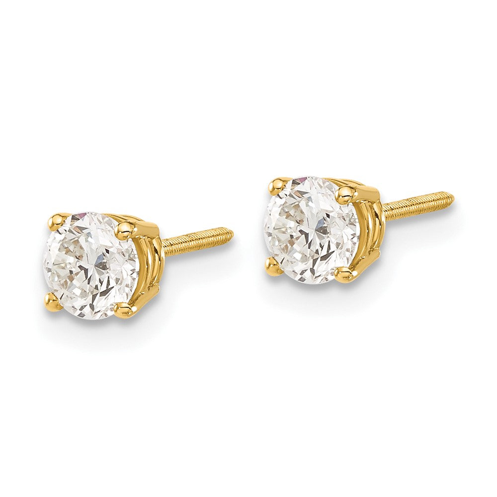 14ky .85ct. SI3 G-I Diamond Stud Thread on/off Post Earrings