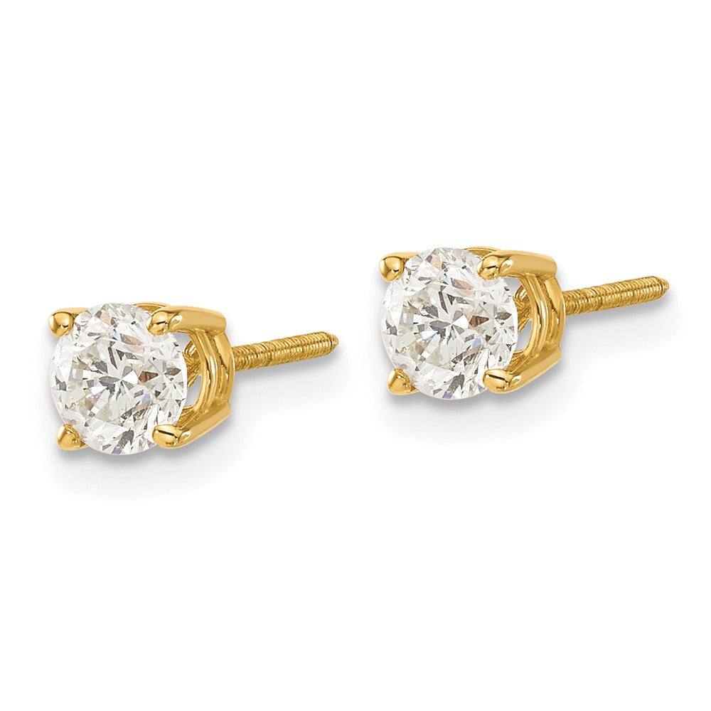 14ky .95ct. SI3 G-I Diamond Stud Thread on/off Post Earrings