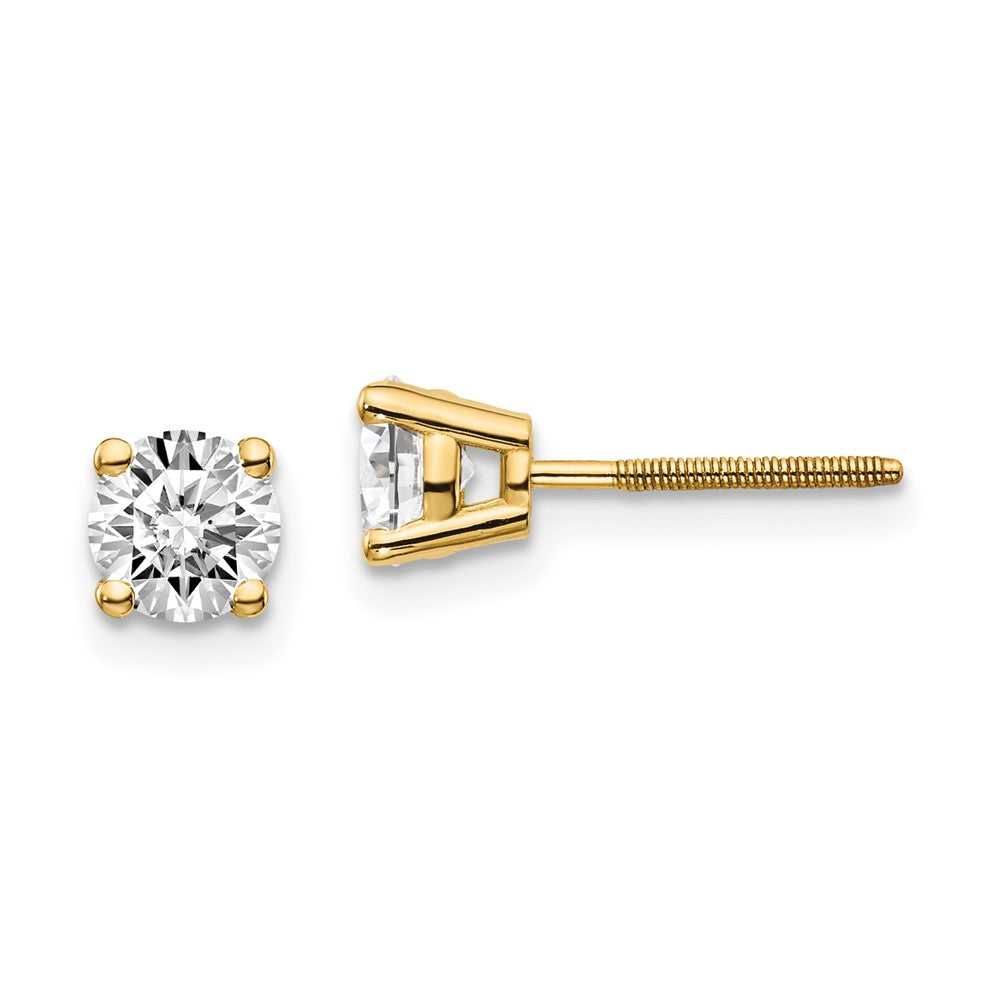 14ky .95ct. SI3 G-I Diamond Stud Thread on/off Post Earrings