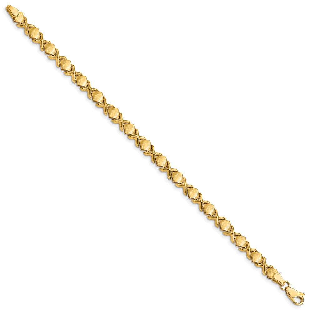 14k Brushed and Polished -X-Design Stampato Bracelet