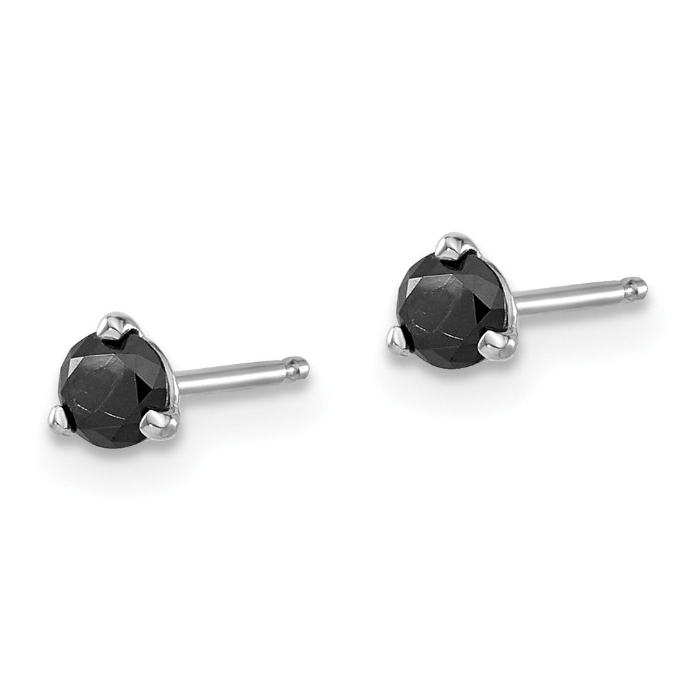 14k White Gold 1/3 carat Black Diamond Stud Earrings