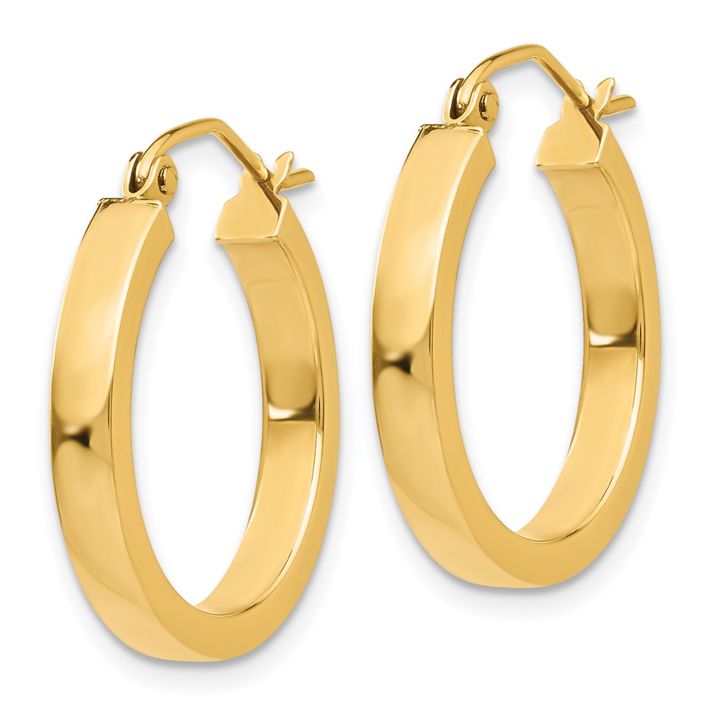 14k 2x Polished Square Tube Hoop Earrings