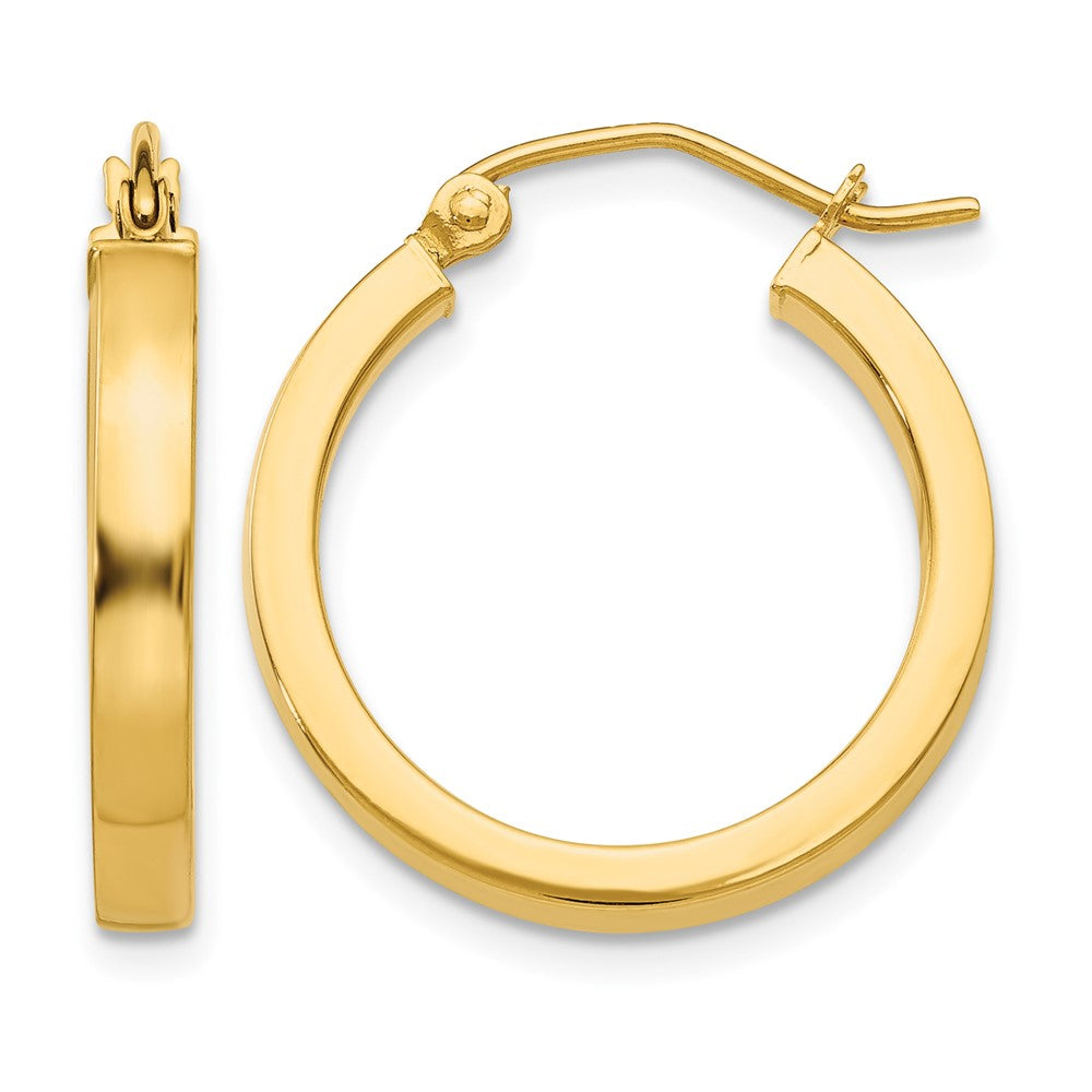 14k 2x Polished Square Tube Hoop Earrings