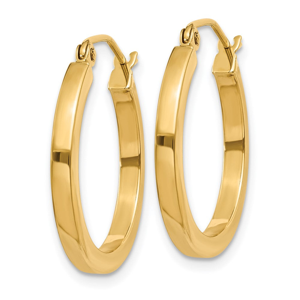 14k 2x Square Tube Hoop Earrings