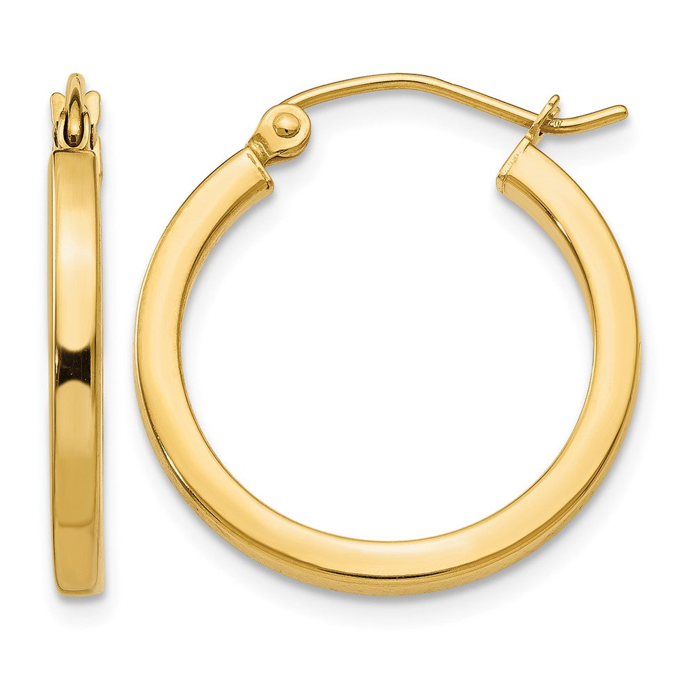 14k 2x Square Tube Hoop Earrings