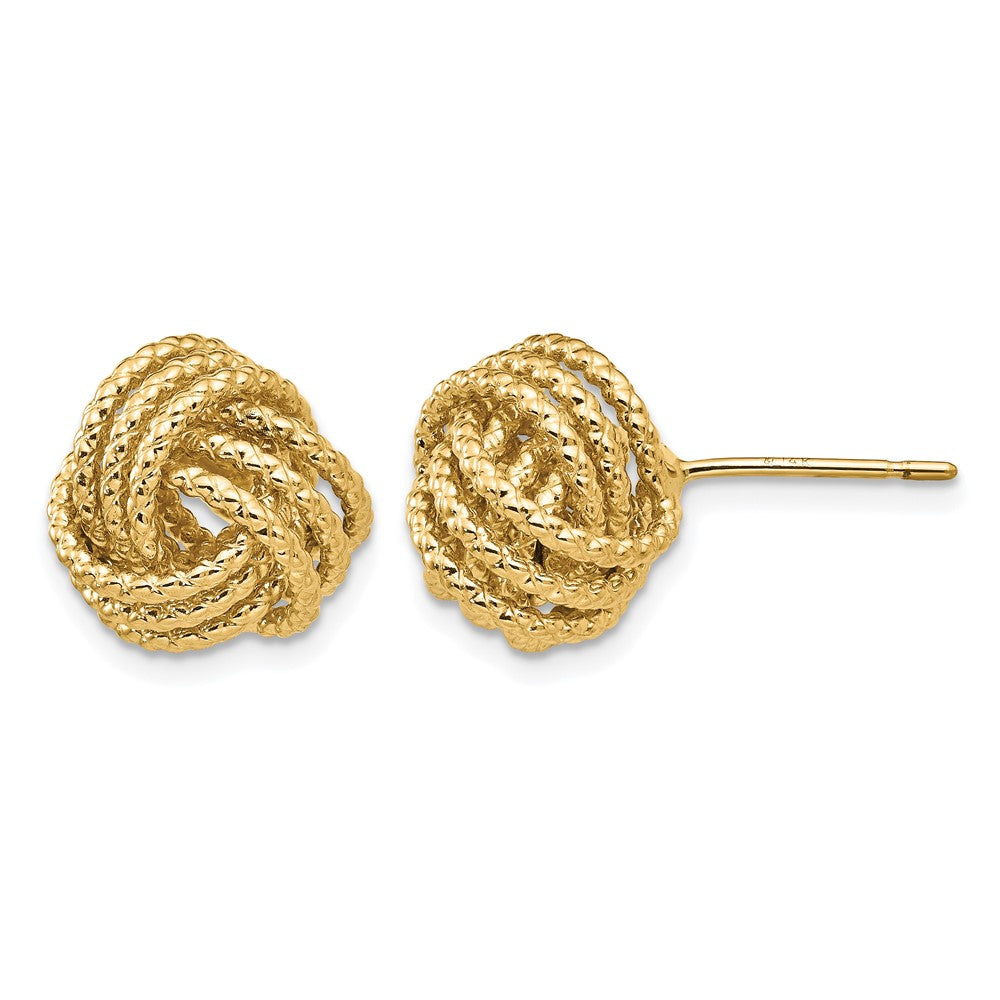 14k Polished and Twisted Love Knot Post Earrings