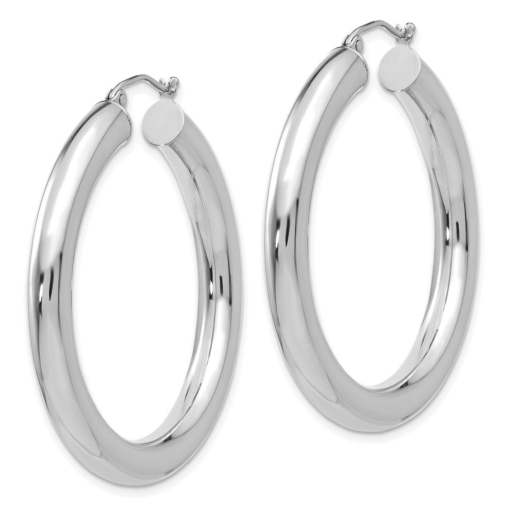 14k White Gold 5x Polished Lightweight Hoop Earrings