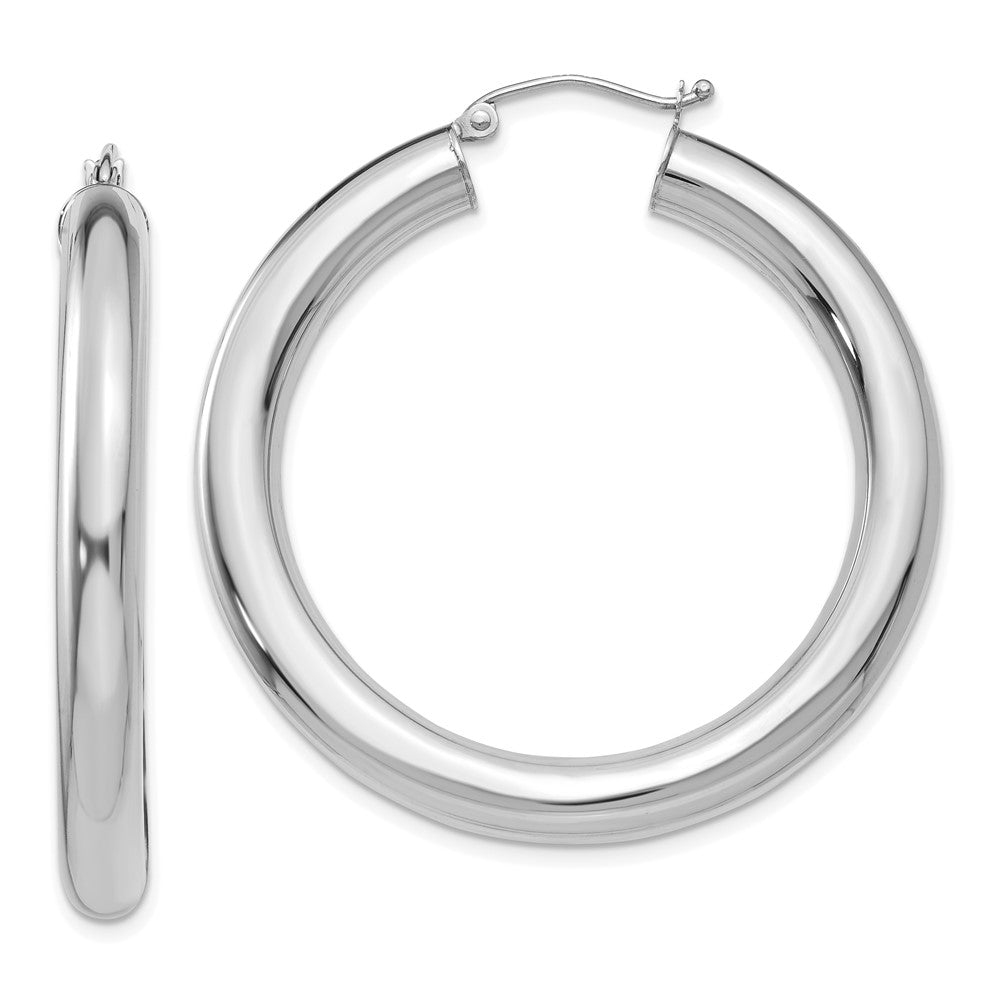 14k White Gold 5x Polished Lightweight Hoop Earrings