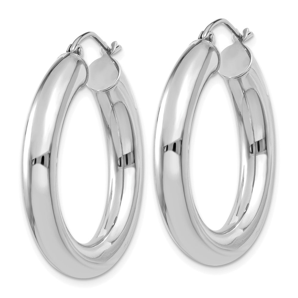 14k White Gold Polished Lightweight Hoop Earrings