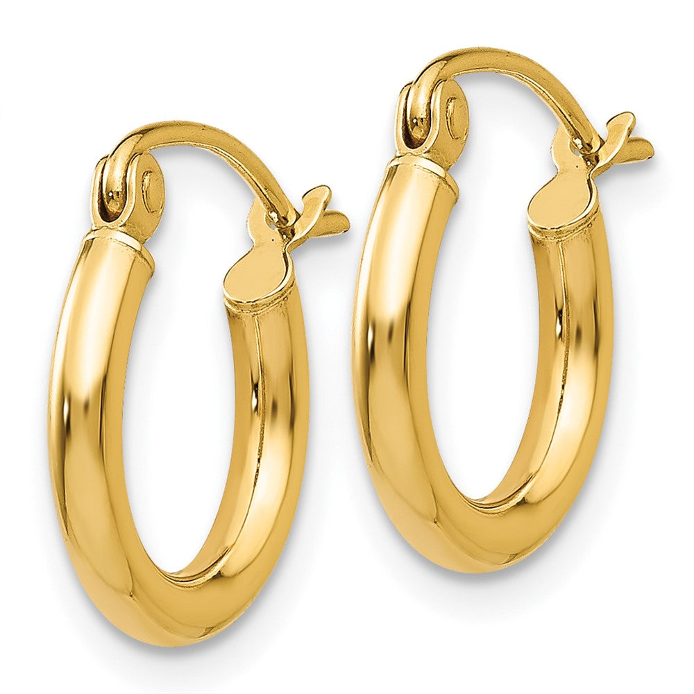 14k Polished 2x Lightweight Tube Hoop Earrings