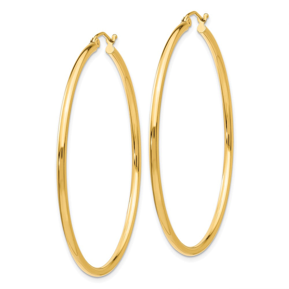 14k 2x Polished Lightweight Tube Hoop Earrings