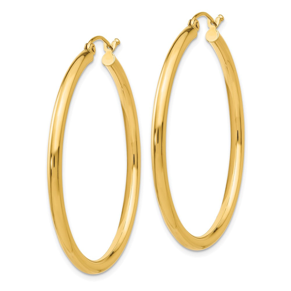 14K 2.5x Polished Lightweight Tube Hoop Earrings