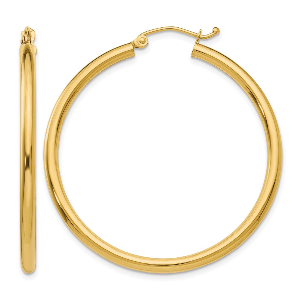 14K 2.5x Polished Lightweight Tube Hoop Earrings