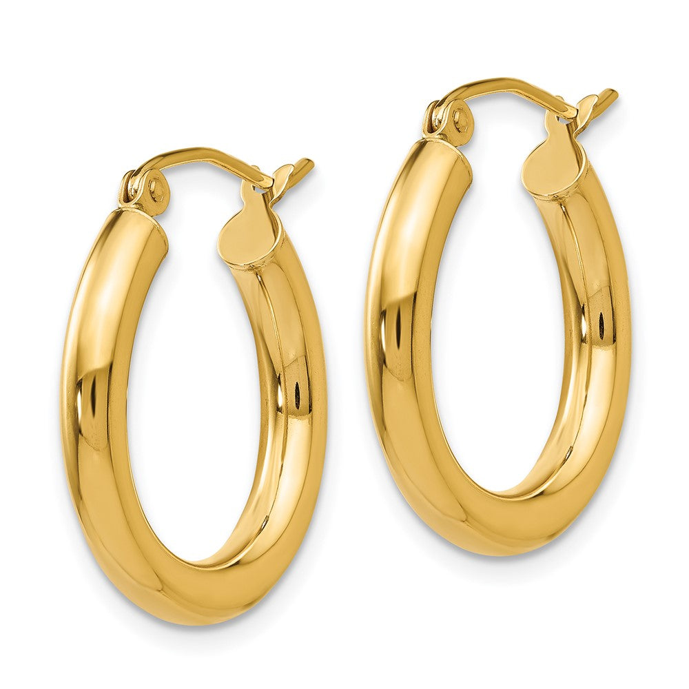 14k 3x Polished Lightweight Tube Hoop Earrings