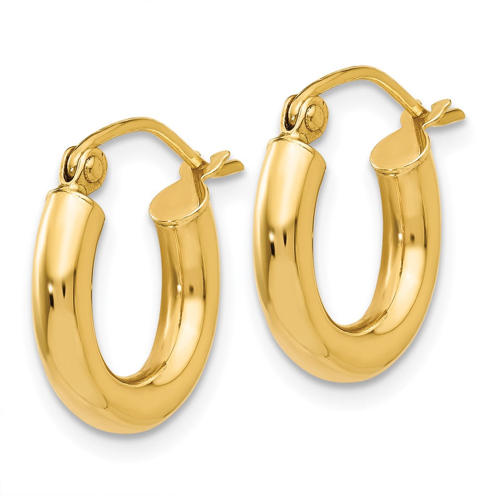 14K Polished Tube Hoop Earrings