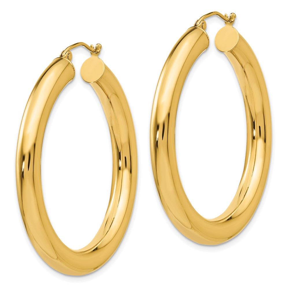14k 5x Polished Tube Hoop Earrings