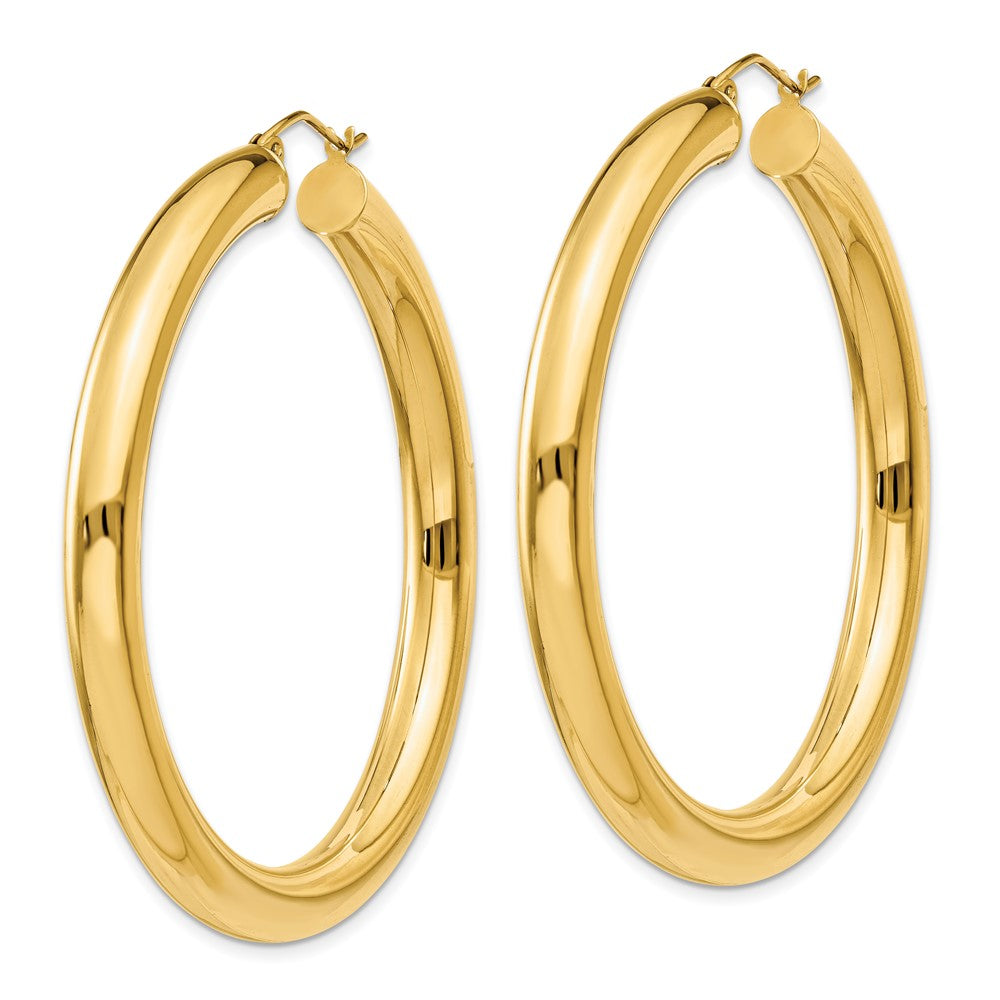 14k 5x Polished Lightweight Tube Hoop Earrings