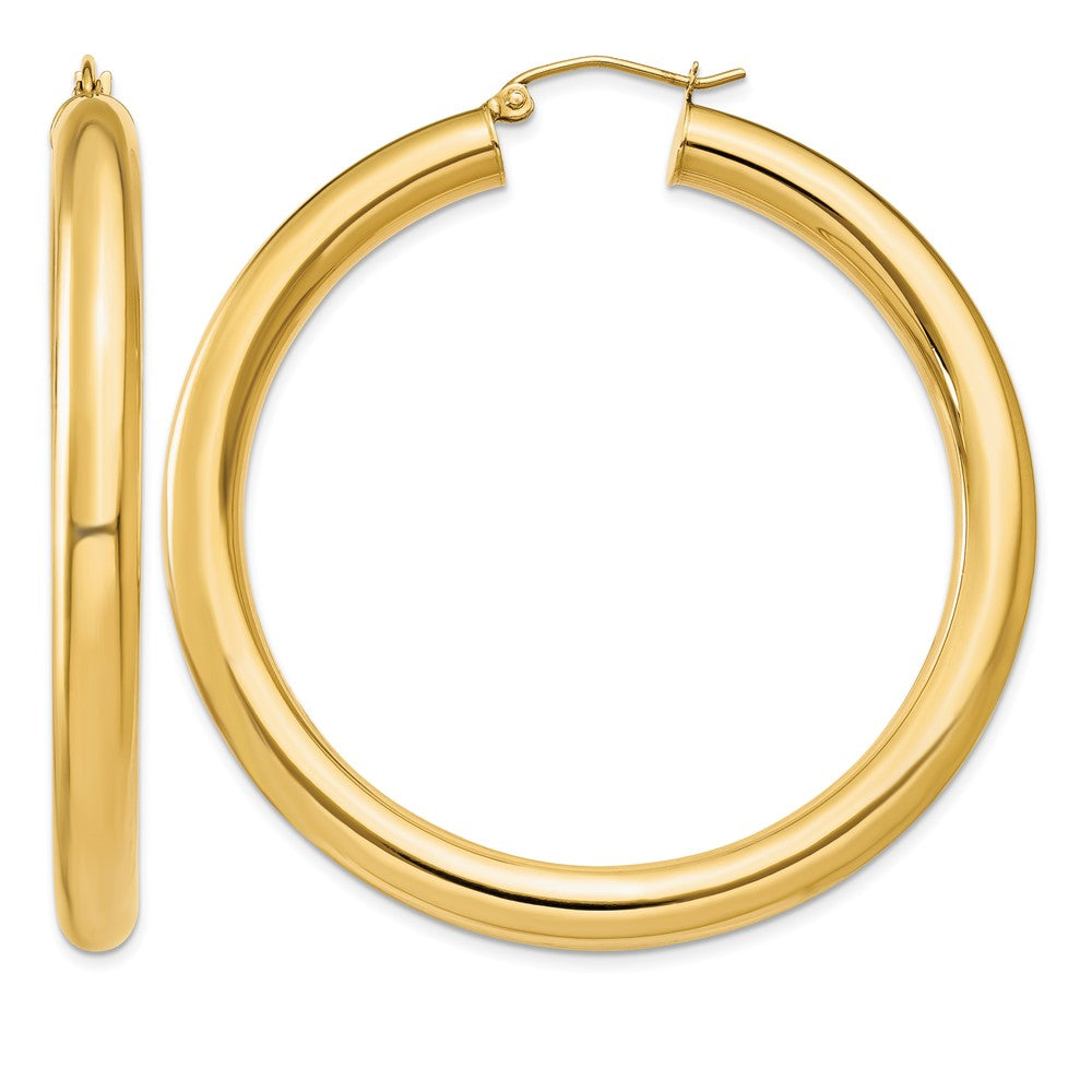14k 5x Polished Lightweight Tube Hoop Earrings