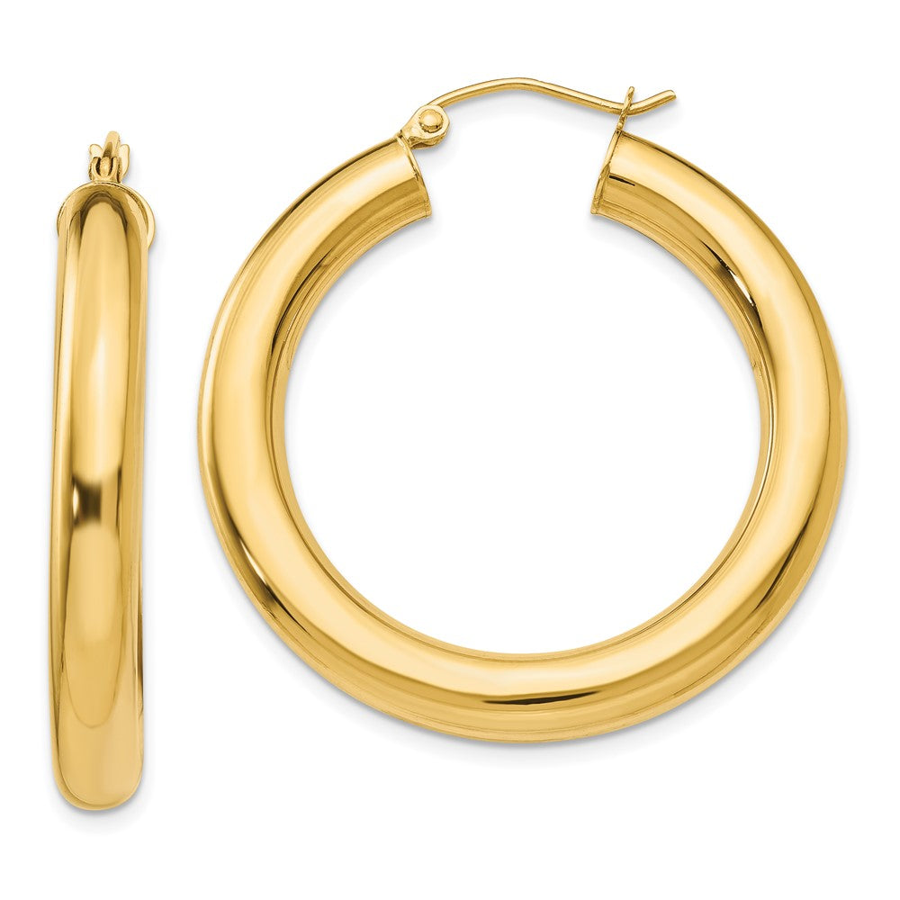 14k Yellow Gold Polished Lightweight Hoop Earrings