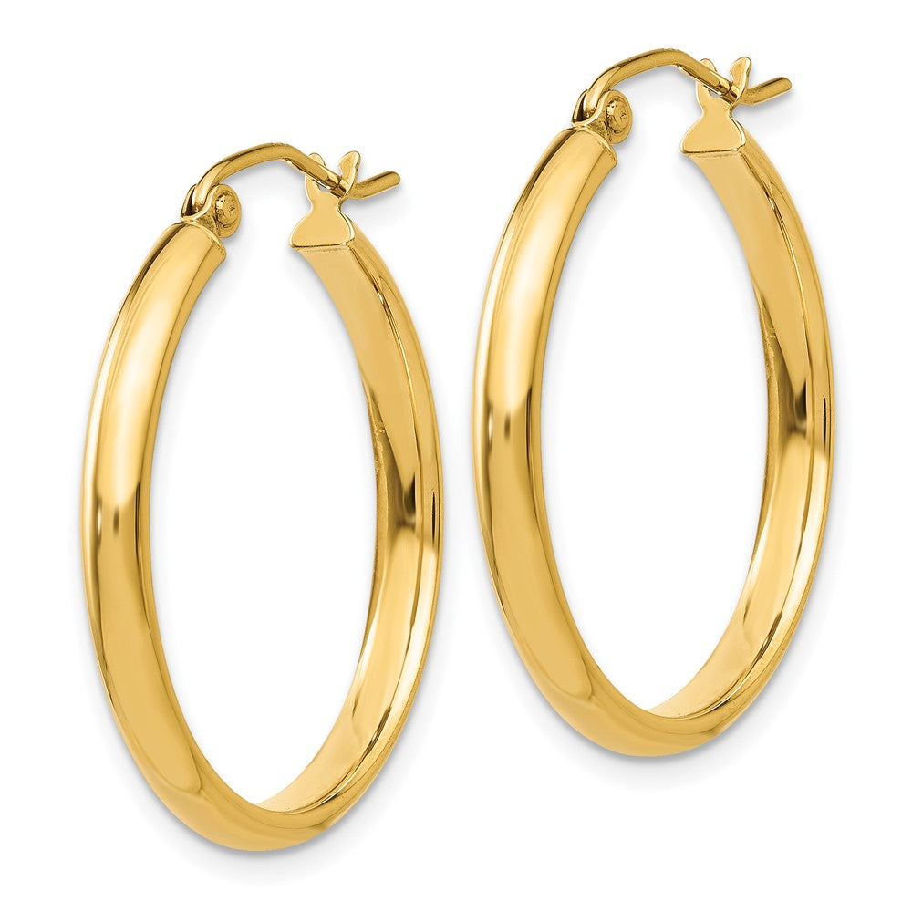 14k 2.75x Polished Tube Hoop Earrings