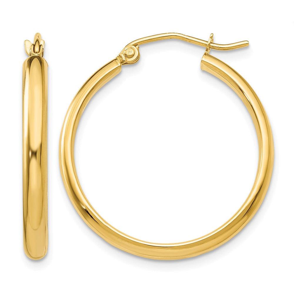 14k 2.75x Polished Tube Hoop Earrings