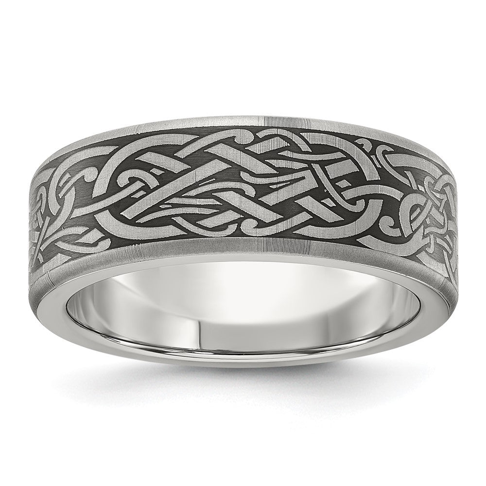 Chisel Titanium Brushed Laser Design Band