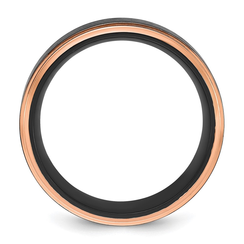 Chisel Titanium with Brushed Center Black and Rose IP-plated Band