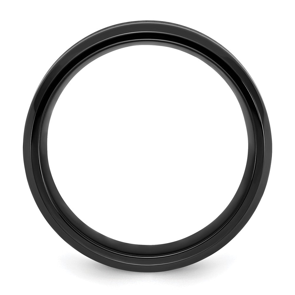 Chisel Titanium Polished Black IP-plated Brushed Center Band