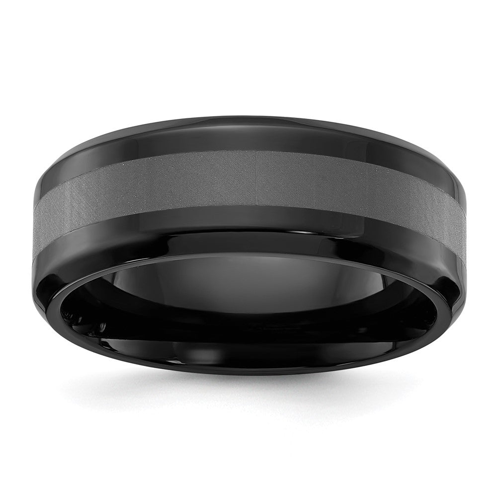 Chisel Titanium Polished Black IP-plated Brushed Center Band