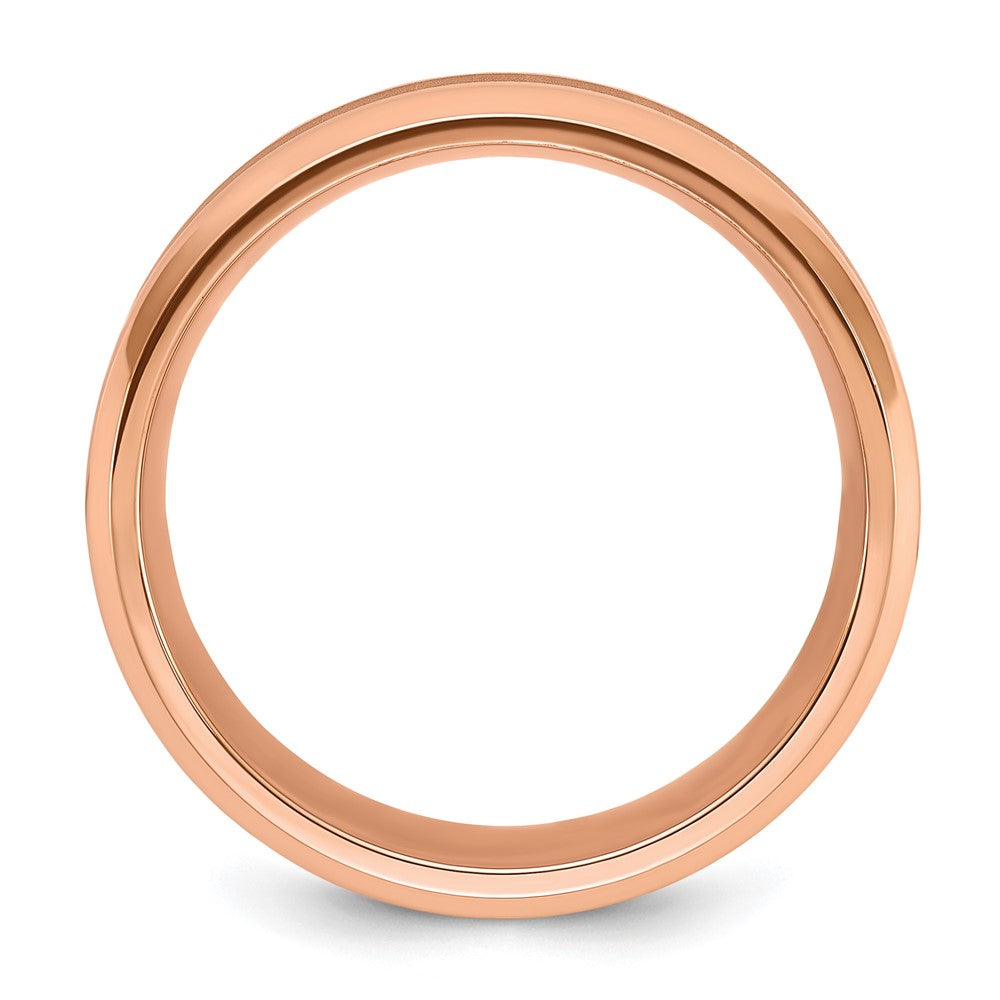 Chisel Titanium Polished Rose IP-plated Brushed Center Band