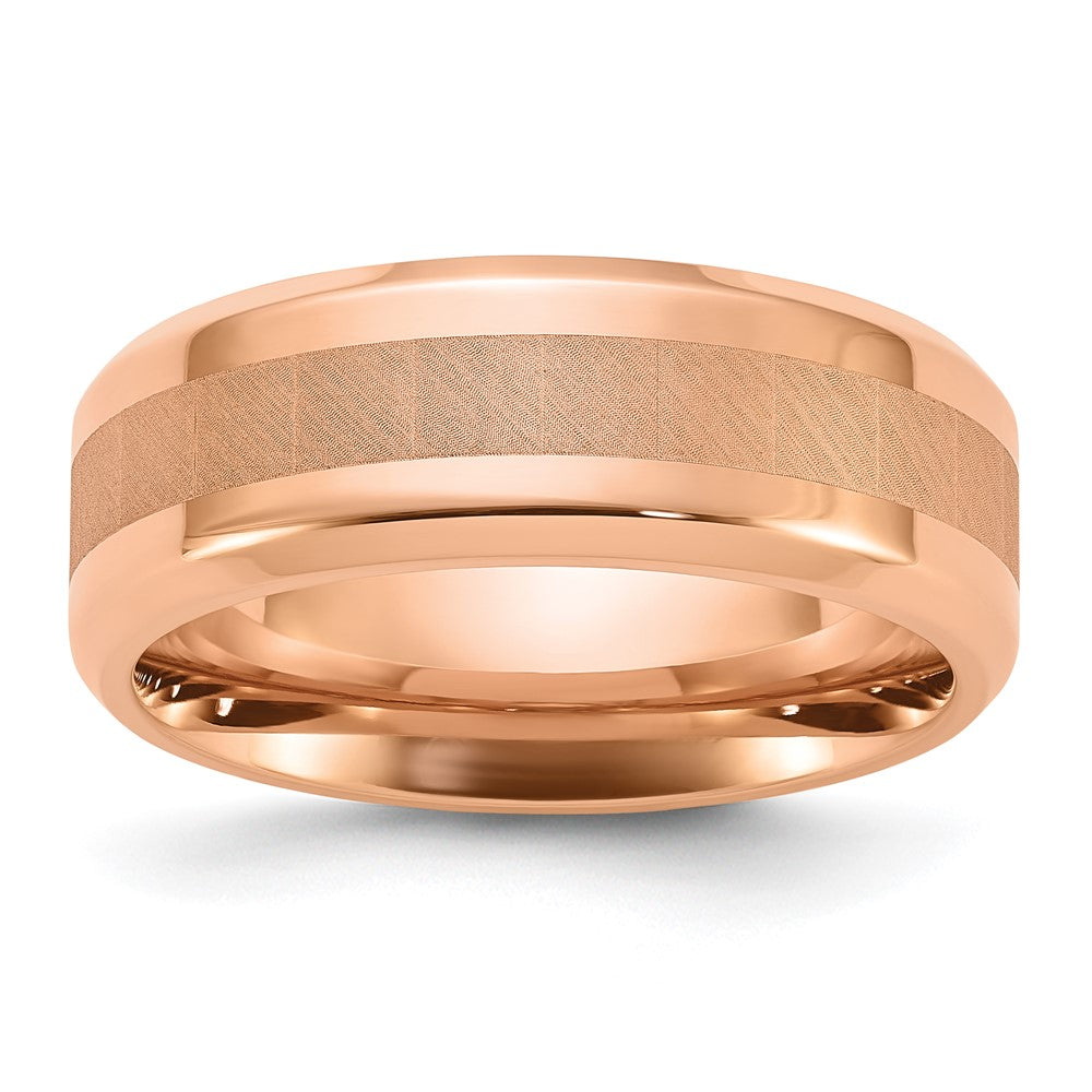 Chisel Titanium Polished Rose IP-plated Brushed Center Band