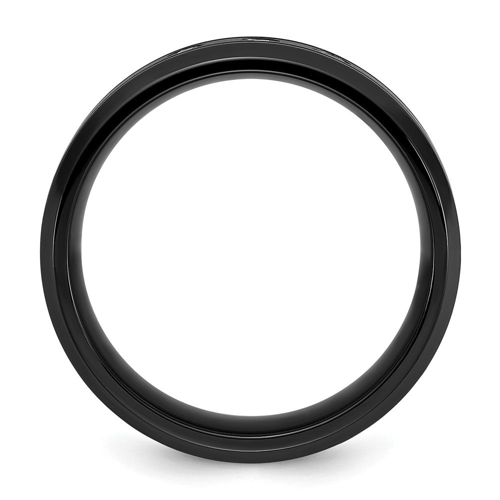 Chisel Titanium Polished Black IP-plated CZ Band