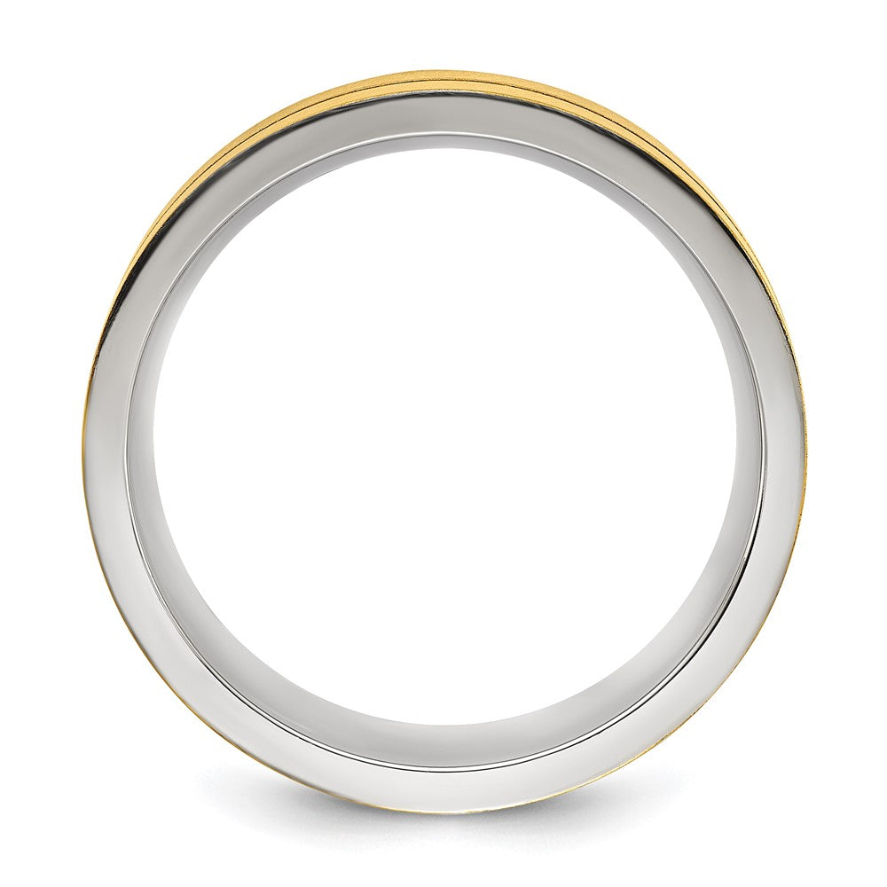 Chisel Titanium Brushed and Polished Yellow IP-plated Band